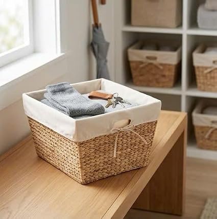 🧺 Handwoven Storage Basket 🏠 | Decorative Organizer Bin ✨ | Rustic Home Storage 📦