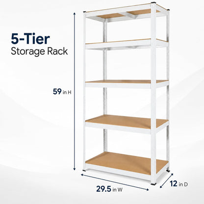 🗄️ 5-Tier Metal Storage Rack ⚡ | Heavy-Duty Organizer Shelf 🏠 | Space Saver Stand 📦