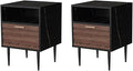 🌰 Walnut Nightstand Table 🛏️ | Modern Bedside Storage Cabinet ✨ | Bedroom Organizer Drawer 📦