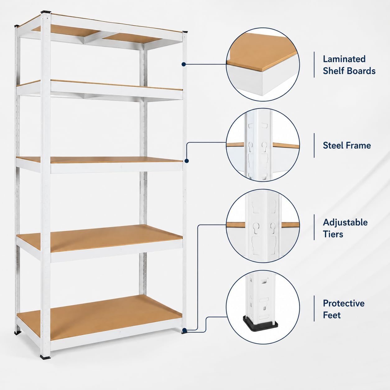 🗄️ 5-Tier Metal Storage Rack ⚡ | Heavy-Duty Organizer Shelf 🏠 | Space Saver Stand 📦