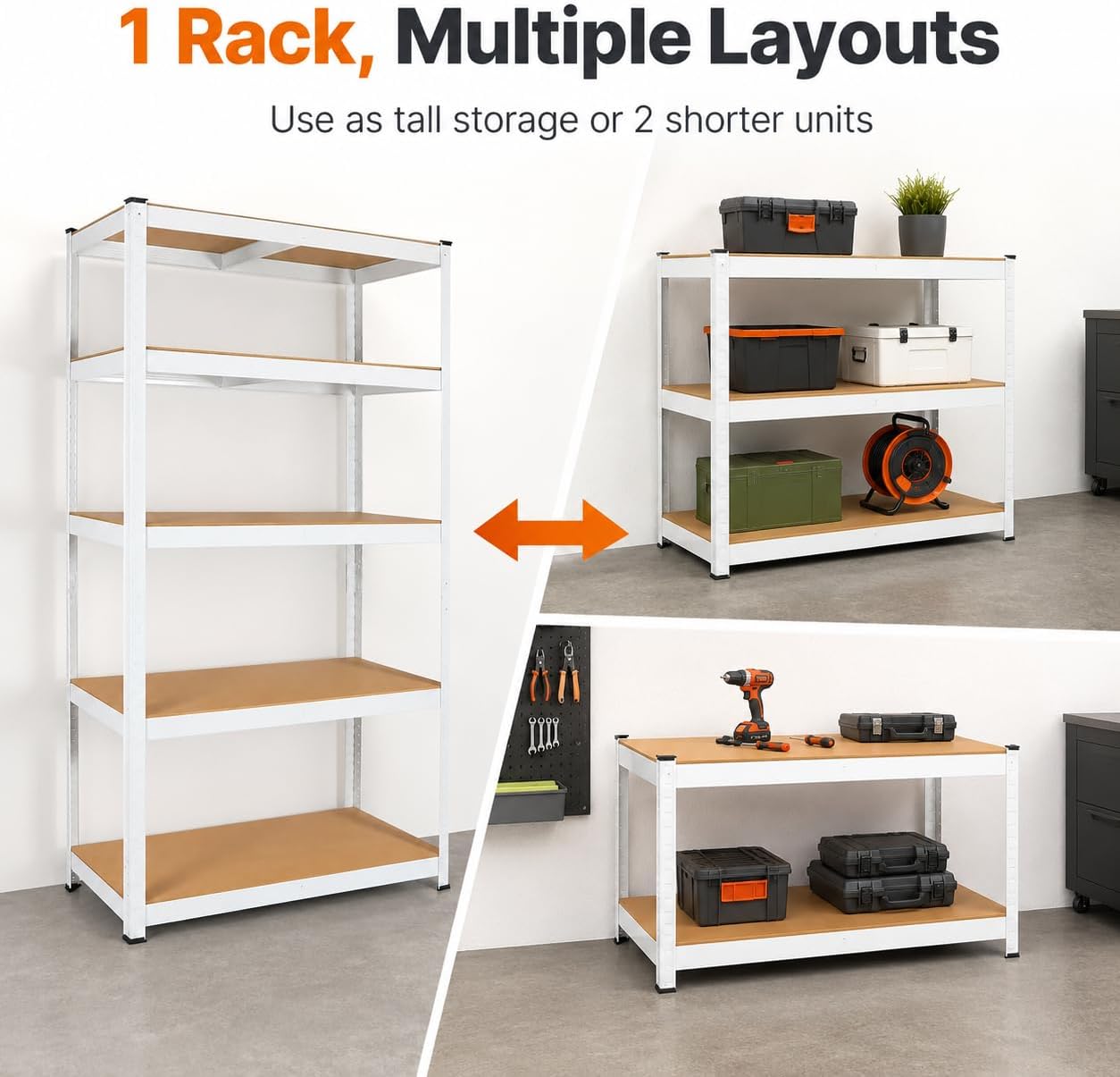🗄️ 5-Tier Metal Storage Rack ⚡ | Heavy-Duty Organizer Shelf 🏠 | Space Saver Stand 📦