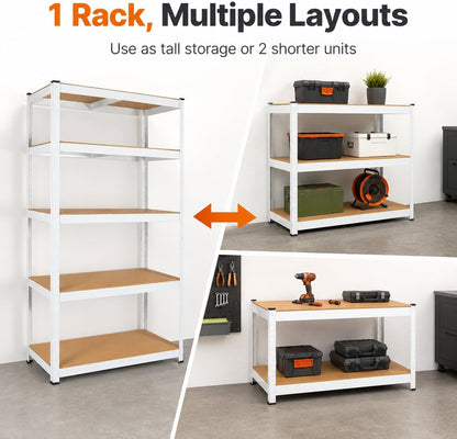 🗄️ 5-Tier Metal Storage Rack ⚡ | Heavy-Duty Organizer Shelf 🏠 | Space Saver Stand 📦