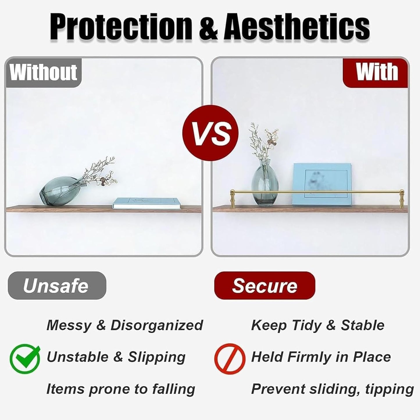 🛡️ Anti-Fall Guardrail Rack 🏠 | Detachable Storage Organizer ✨ | Safety Space-Saving Shelf ⚡