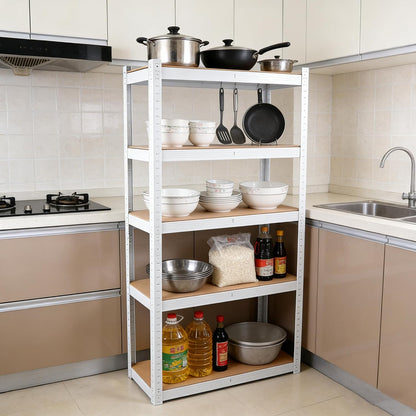 🗄️ 5-Tier Metal Storage Rack ⚡ | Heavy-Duty Organizer Shelf 🏠 | Space Saver Stand 📦