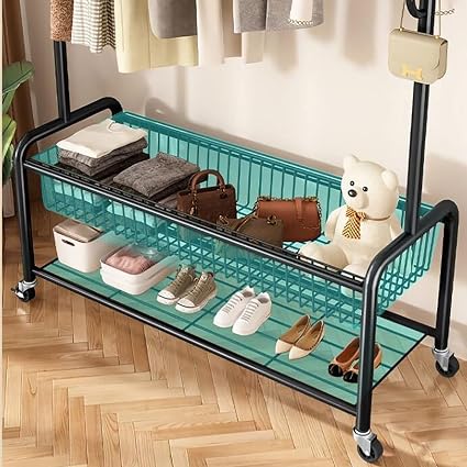 🧺 Metal Storage Stand Rack 🏠 | Versatile Basket Organizer ✨ | Multi-Use Home Shelf 📦