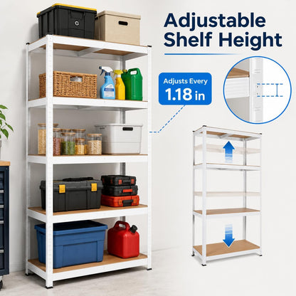 🗄️ 5-Tier Metal Storage Rack ⚡ | Heavy-Duty Organizer Shelf 🏠 | Space Saver Stand 📦