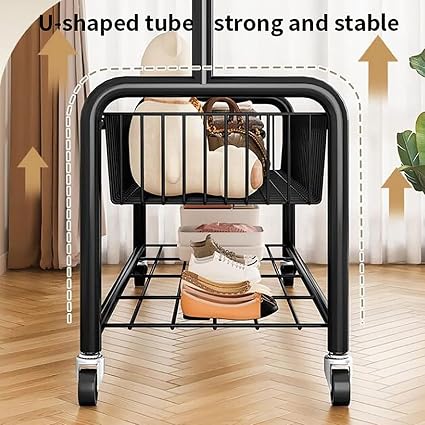 🧺 Metal Storage Stand Rack 🏠 | Versatile Basket Organizer ✨ | Multi-Use Home Shelf 📦