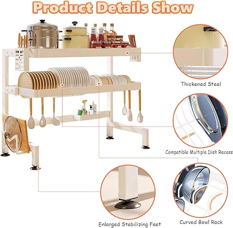 🍽️ Kitchen Dish Drainer Rack 🧼 | Countertop Drying Organizer ✨ | Space-Saving Sink Storage 🏠