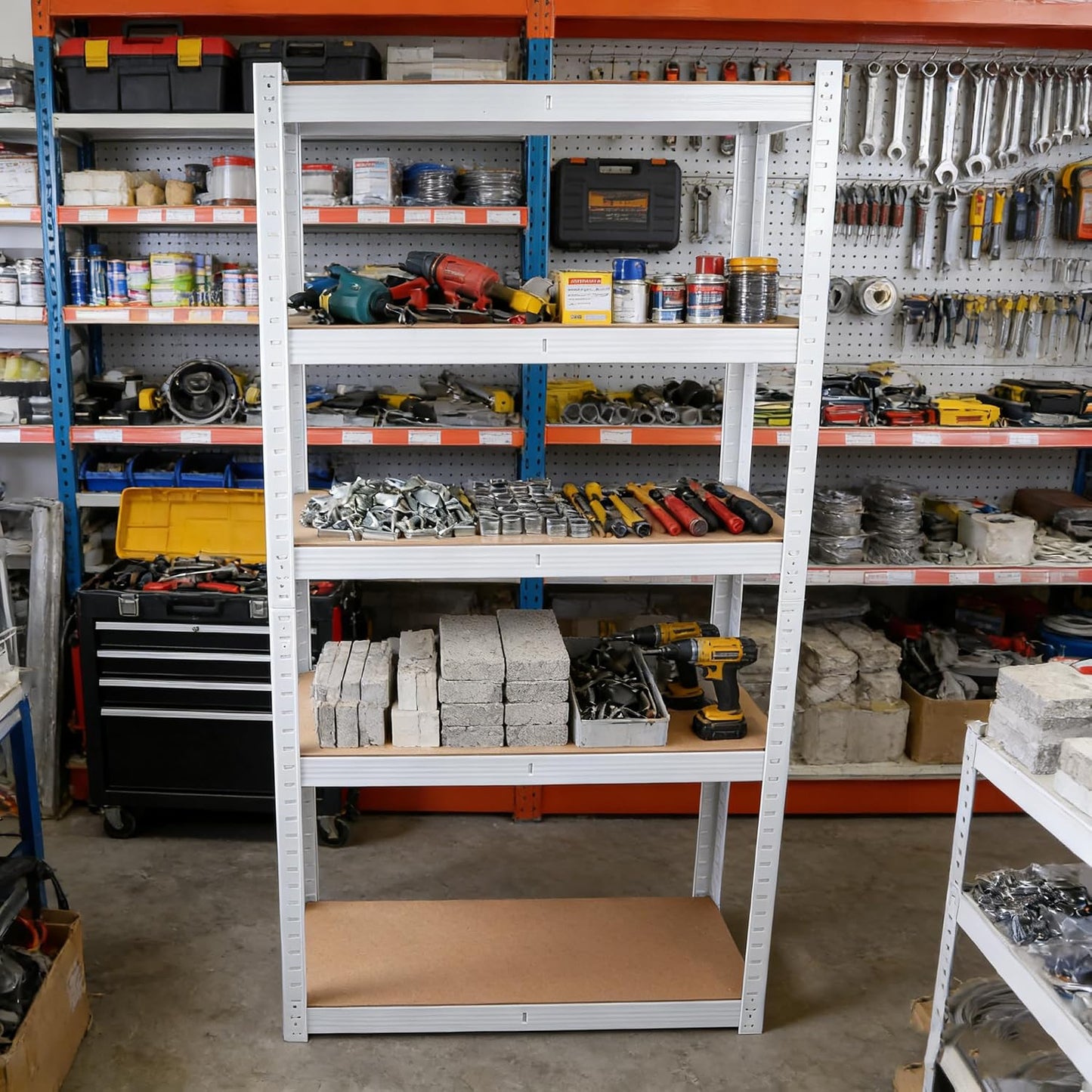 🗄️ 5-Tier Metal Storage Rack ⚡ | Heavy-Duty Organizer Shelf 🏠 | Space Saver Stand 📦